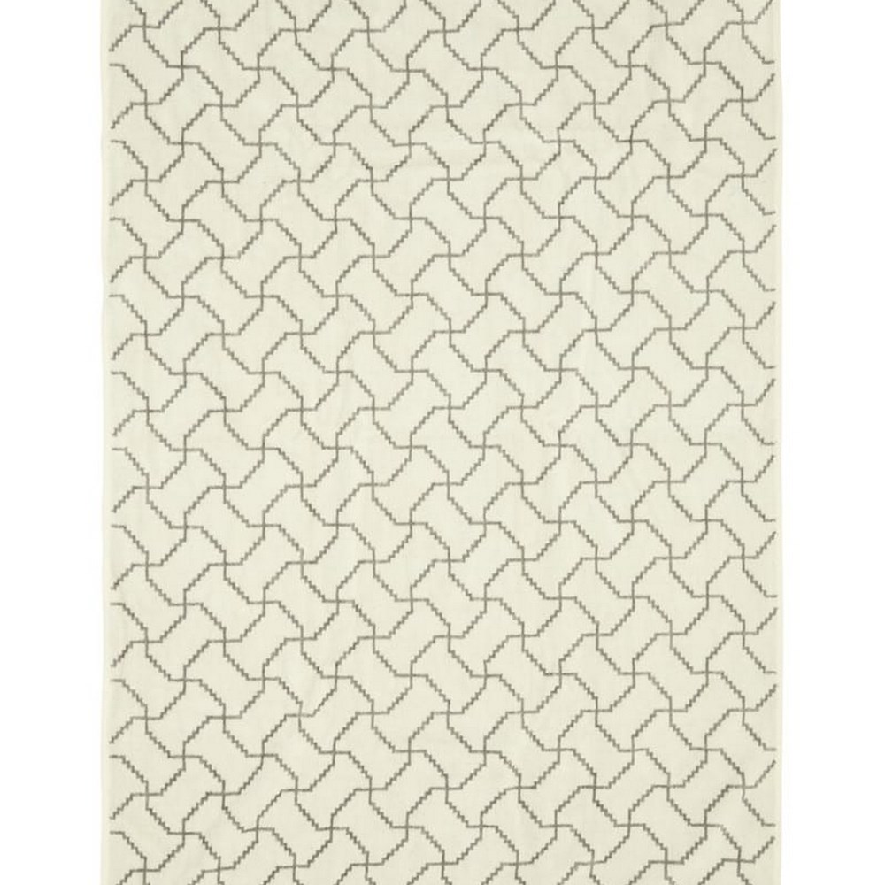 Ayda Geometric Bath Mat by Bedeck of Belfast in Chalk Grey